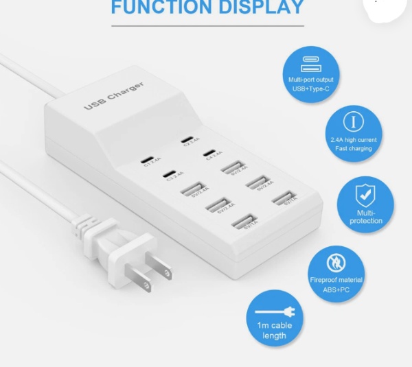 ADAPTADOR CARGADOR MULTIPUERTO CH-650